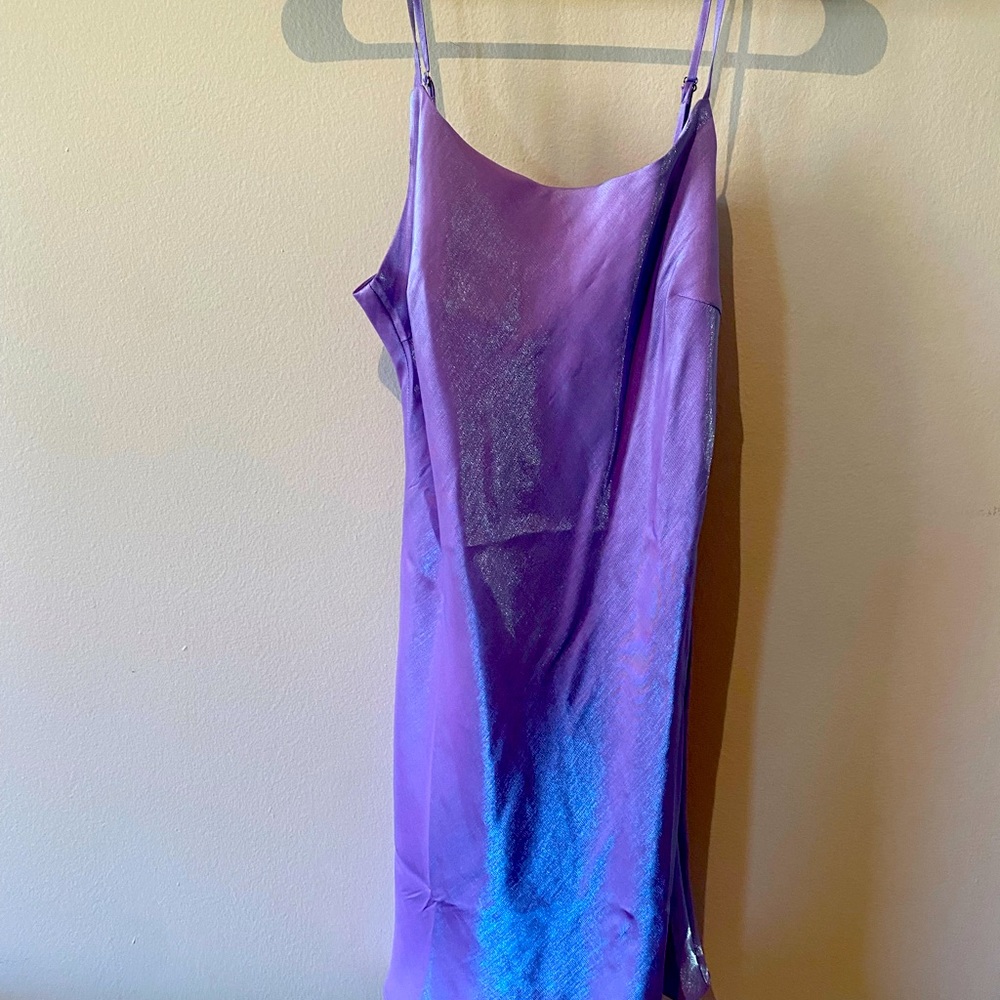 Forever 21 Iridescent Purple Sheath Slip Dress Size S